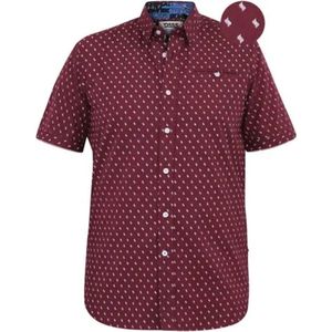 Duke 555 Dunstable Overhemd Rood Print Maat 2XL Big men size