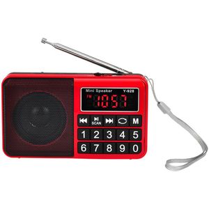 Radio - Oplaaibare Draagbare Radio met Luidspreker, FM/AM(MW)/SW/USB/Micro-SD/MP3. Batterijradio met Grote Knoppen en Groot Scherm. (Geen Oplading voor Voorgedefinieerde Zenders)