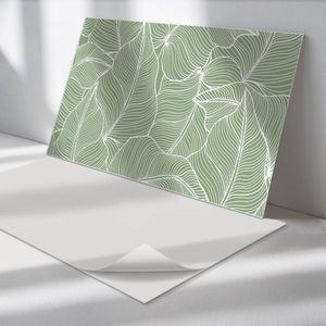 Wallfluent Vinyl Wandpaneel - Bladpatroon met golven Zelfklevende Wandbekleding - 120 cm x 60 cm - Groente Vinyl Wandpaneel - 1 stuk - Rechthoekig Wandbekleding Vinyl - Bloemen en planten Wandpaneel - Wandpaneel PVC - Wandpaneel Keuken en Badkamer