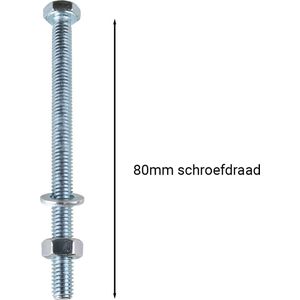 Wovar Tapbouten Verzinkt M6 x 80 mm | 200 stuks