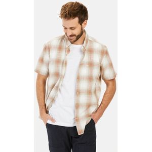 camel active - Geruit Kort Mouw Shirt - Zonvervaagd Rood - 100% Katoen