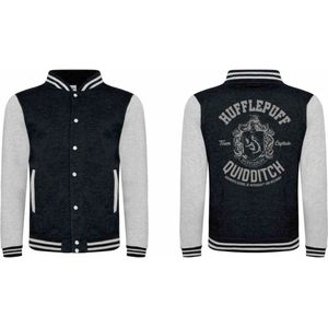 Harry Potter - Hufflepuff Quidditch Varsity jacket - S - Zwart/Grijs
