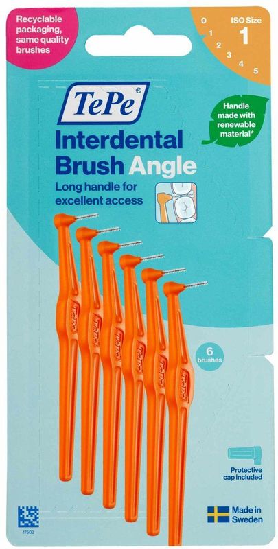 TePe - Angle - Interdentale Ragers - Oranje - ISO maat 2 - 0,45 mm - 6 stuks
