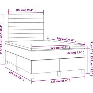 vidaXL-Boxspring-met-matras-stof-taupe-120x190-cm