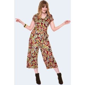 Voodoo Vixen - Tarot Print Tie Waist Jumpsuit - L - Multicolours