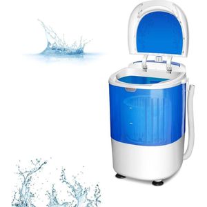JMZR® Mini Wasmachine met Centrifuge - Voor Kleine Wasgoed - Meerdere Programma's - Wit en Blauw