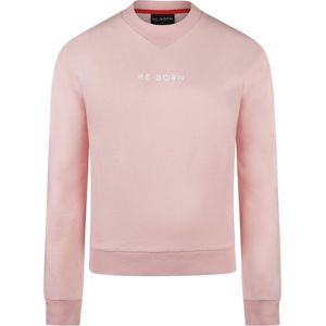 Re-Born Ronde Hals Trui Lange Mouw Rib Detail Dames - Pink - Maat S