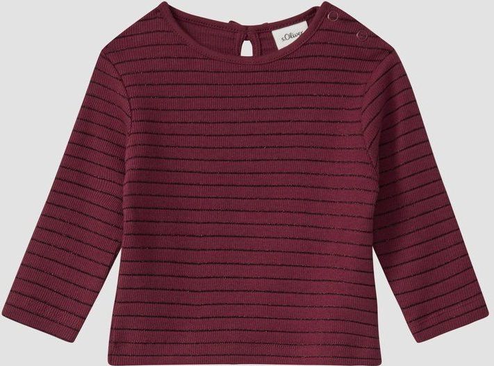 s.Oliver - T-Shirt - Zwart - Longsleeve - Ronde Hals - Glitterstrepen