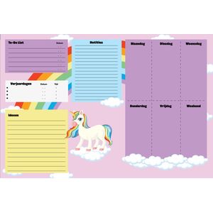 Bureau planner | Fotofabriek Bureaulegger A3 | 30 vellen | Bureaulegger papier | Bureauplanner | Weekplanner | Unicorn