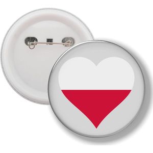 Button Met Speld - Hart Vlag Polen