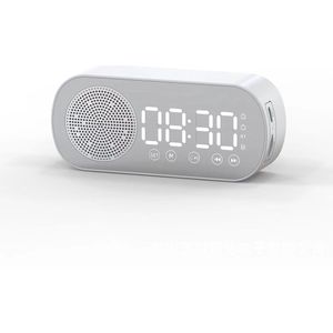 Wekker - Bluetooth-luidsprekerwekker, radio, weersvoorspelling - Dubbele alarmen met instelfunctie - Hi-Fi-geluidskwaliteit met LED-spiegeldisplay