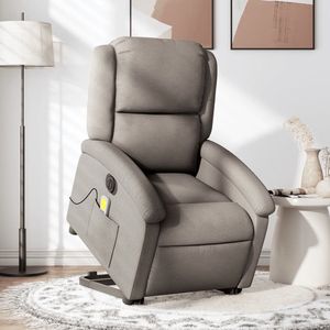 Sta-op-massagestoel elektrisch verstelbaar stof taupe
