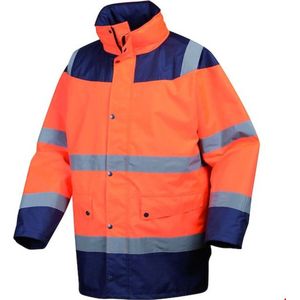 Opsial parka met hoge zichtbaarheid oranje/marineblauw maat 4XL