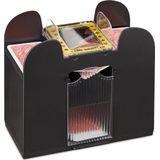 Relaxdays Kaartschudmachine 6 Decks - Elektrische Schudmachine Voor Speelkaarten - Zwart