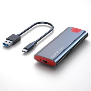 M.2 NVMe/SATA SSD Behuizing enclosure - USB-C 10Gbps Externe SSD Case - Tool-Free - tot 2TB - Inclusief USB-A naar USB-C Kabel – 2230/2242/2260/2280 Compatibel - grijs