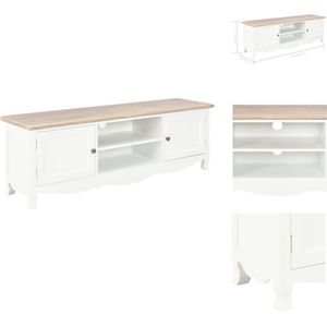 vidaXL TV-meubel - uniek paulownia fineer - moderne meubels - Afmeting- 120 x 30 x 40 cm - Ken- wit en natuurlijke houtkleur - Kast