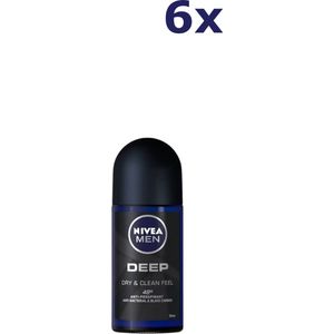6x Nivea Deo Roll-on Men - Deep 50 ml
