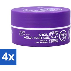 Red One - Haarwax - Quicksilver - Aqua Hair Gel Wax - Voor Sterke Hold & Glans - 150 ml - Voordeelverpakking - 4 stuks