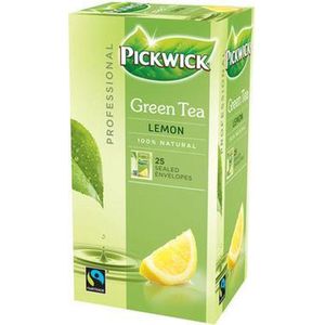 Thee pickwick fair trade green lemon 25x1.5gr | Omdoos a 3 pak x 25 stuk | 3 stuks