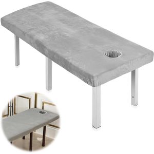 Provento - Dik Kristalfluwelen Massagestoelovertrek voor Massagetafel - Wasbaar - Met Elastiek - Beauty-dekbedovertrek - Schoonheidssalon, Cosmeticasalon, Spa - 190 x 80 cm
