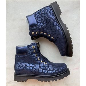 Lunella meisjesbottine blauw leopard maat 33