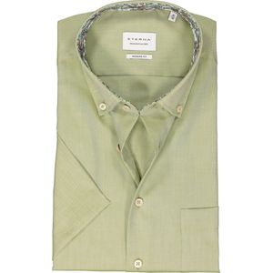 ETERNA modern fit overhemd korte mouw - Oxford - groen (contrast) - Strijkvrij - Boordmaat: 43