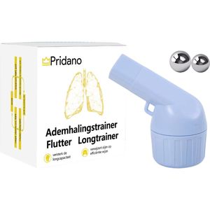 Flutter voor vastzittend slijm - ademhalingstrainer - longtrainer - LUXE variant - INCL 2 ballen - Zwaarte verstelbaar - COPD