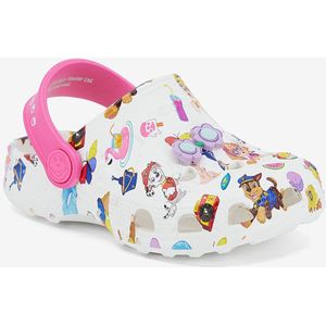 Kinderklompen coqui little frog wit/lt. fuchsia pp skye + amulet 31/32