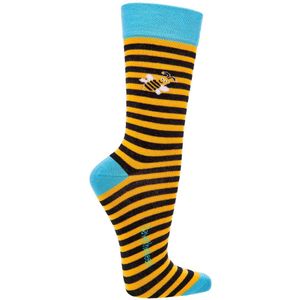 Damessokken | grappige sokken | happy socks printjes | thema bijen | maat 36-41 | per 2 paar