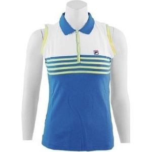 Fila - Polo Knitted - Dames Tennis Polo - S - Blue/yellow/White