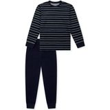 SCHIESSER - Nachtkledij - Crème - Donkerblauw - 2-delig - Lang/maxi
