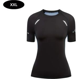 Livano Sportshirt Dames - Sport - Fitness - Compressie Shirt - Corrigerend Hemd - Sportkleding - Vrouwen - Grijs - XXL