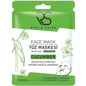 Rise and Shine Cucumber Sheet Mask - Intensief Verzorgend Sheet Mask met Komkommer, Hydratatie, Detox & Anti-Aging, Dermatologisch Getest, Alle huidtypes - 1 stuk, (wegwerp), Dilan Polat