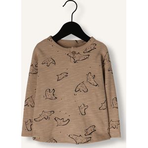 PLAY UP Printed Rib Ls -tshirt B Tops & T-shirts Unisex - Shirt - Beige - Maat 80