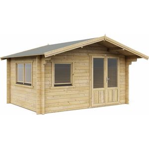 Interflex blokhut standaard – tuinhuis – geïmpregneerd hout – inclusief dakbedekking - 4 x 3