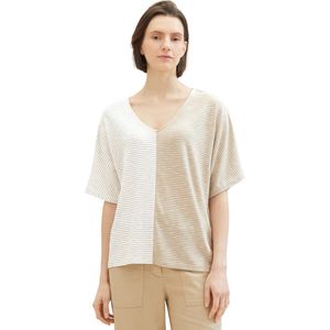 Tom Tailor Dames-T-shirt--34836 beige off-Maat S