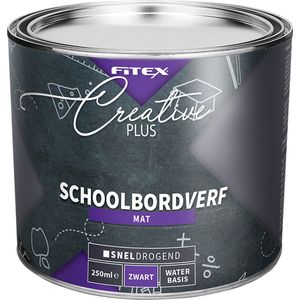 Fitex Creative+ Schoolbordverf Zwart Zwart - 500 ml- Schoolbordenverf - Dekkend - Binnen - Mat -