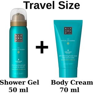 Rituals of Karma - Travel Shower Gel 50 ml + Body Cream 70 ml + Gift bag