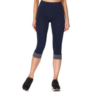 Merry Style Dames Leggings - Sport - Vrijetijdsbroek - ¾ Lang - Katoen - Marineblauw/donker gemêleerd - XS - MS-MS10-379-LE