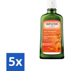 5 x WELEDA - Massageolie Sport - Arnica - 200 ml - Sportmassageolie - Natuurlijke Massageolie - Spierverzorging - Ontspanning - Gewrichtspijn
