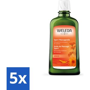 5 x WELEDA - Massageolie Sport - Arnica - 200 ml - Sportmassageolie - Spierkrampen - Spierstijfheid - Spierpijn - Ontspanning