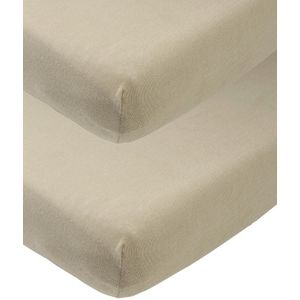 Meyco Baby Uni hoeslaken ledikant - 2-pack - taupe - 60x120cm