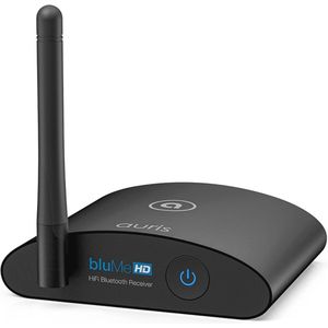Auris BluMe HD Bluetooth 5.0-muziekontvanger Hi-Fi draadloze audioadapter met audiofiele DAC en aptX HD voor streaming naar stereo thuis, AV-receiver of stereoversterker