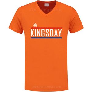 Koningsdag Heren T-Shirt oranje KINGSDAY maat L