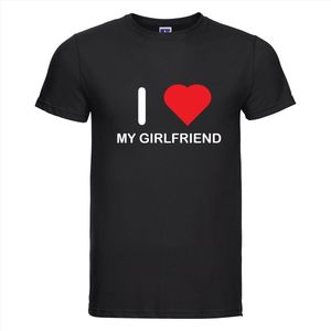 I LOVE MY GIRLFRIEND T-shirt - 100% Katoen - Maat 4XL - Classic Fit - Zwart | Valentijnsdag