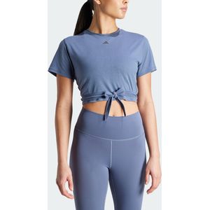 adidas Performance Yoga Studio Wrapped T-shirt - Dames - Blauw- L