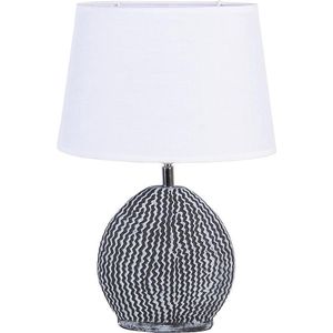 Tafellamp 26*19*38 E27/max 1*60W Zwart, Wit Kunststof Ovaal Bureaulamp Nachtlampje