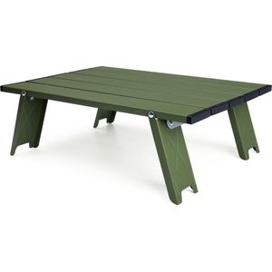 Groene draagbare klaptafel, klein, aluminium campingtafel, inklapbaar, ultralicht, met tas, stabiele picknicktafel, opvouwbaar, voor wandelen, barbecue, strand