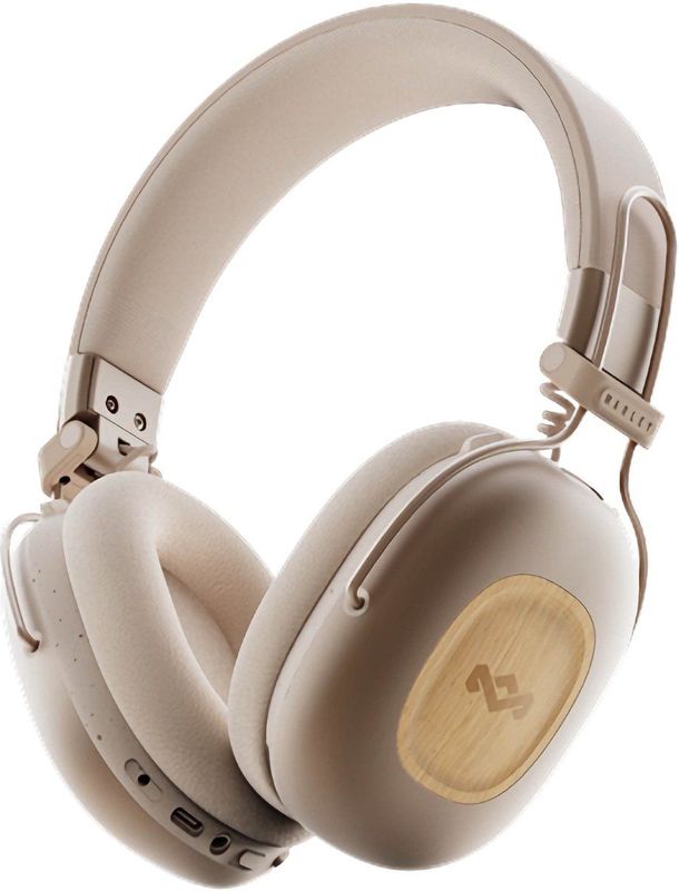 House of Marley Positive Vibration Rebel ANC OverEar Koptelefoon – Bluetooth Hoofdtelefoon - 130 uur Afspeeltijd – Bluetooth 5.4 – Comfortabel Design – Ecofriendly materialen – 40 MM Drivers - Cream