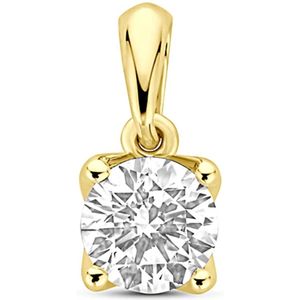 14K geelgouden hanger lab grown diamant 0.50ct h si 10 mm - 4033686